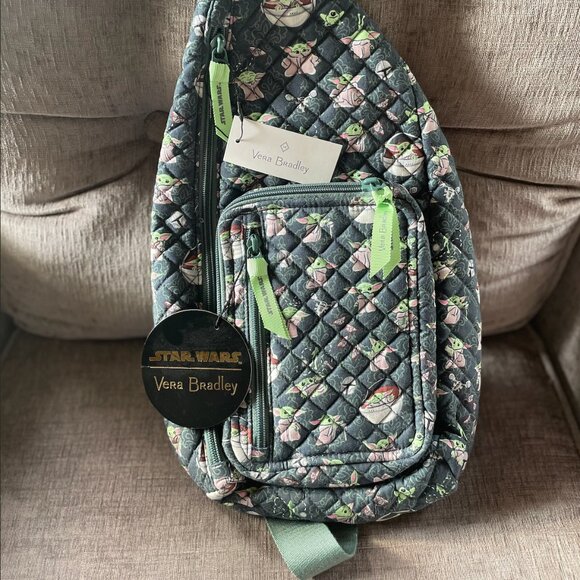 Vera Bradley Star War's Grogu Medallion Sling Backpack NWT - Picture 2 of 4